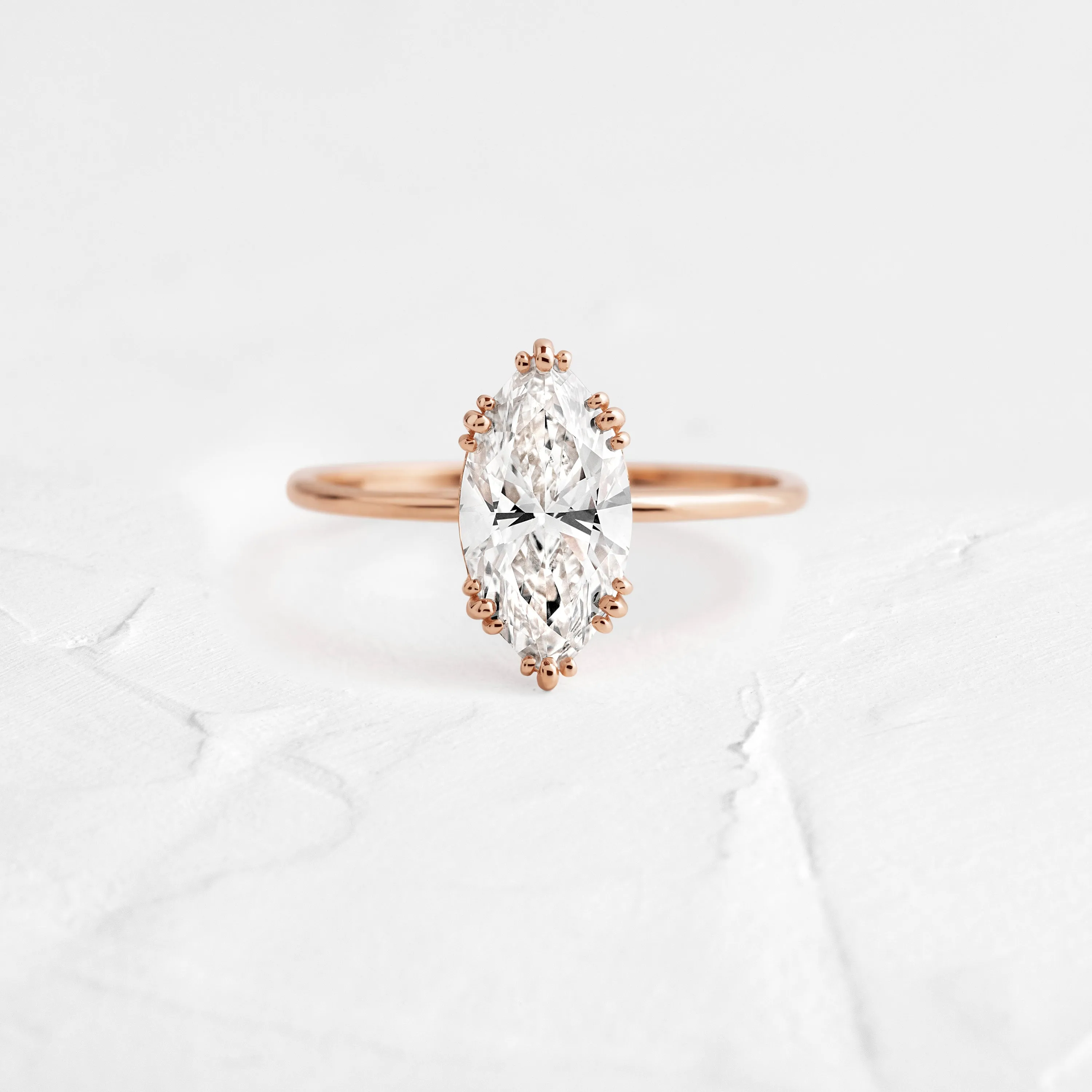 Threaded Ring, Marquise Cut