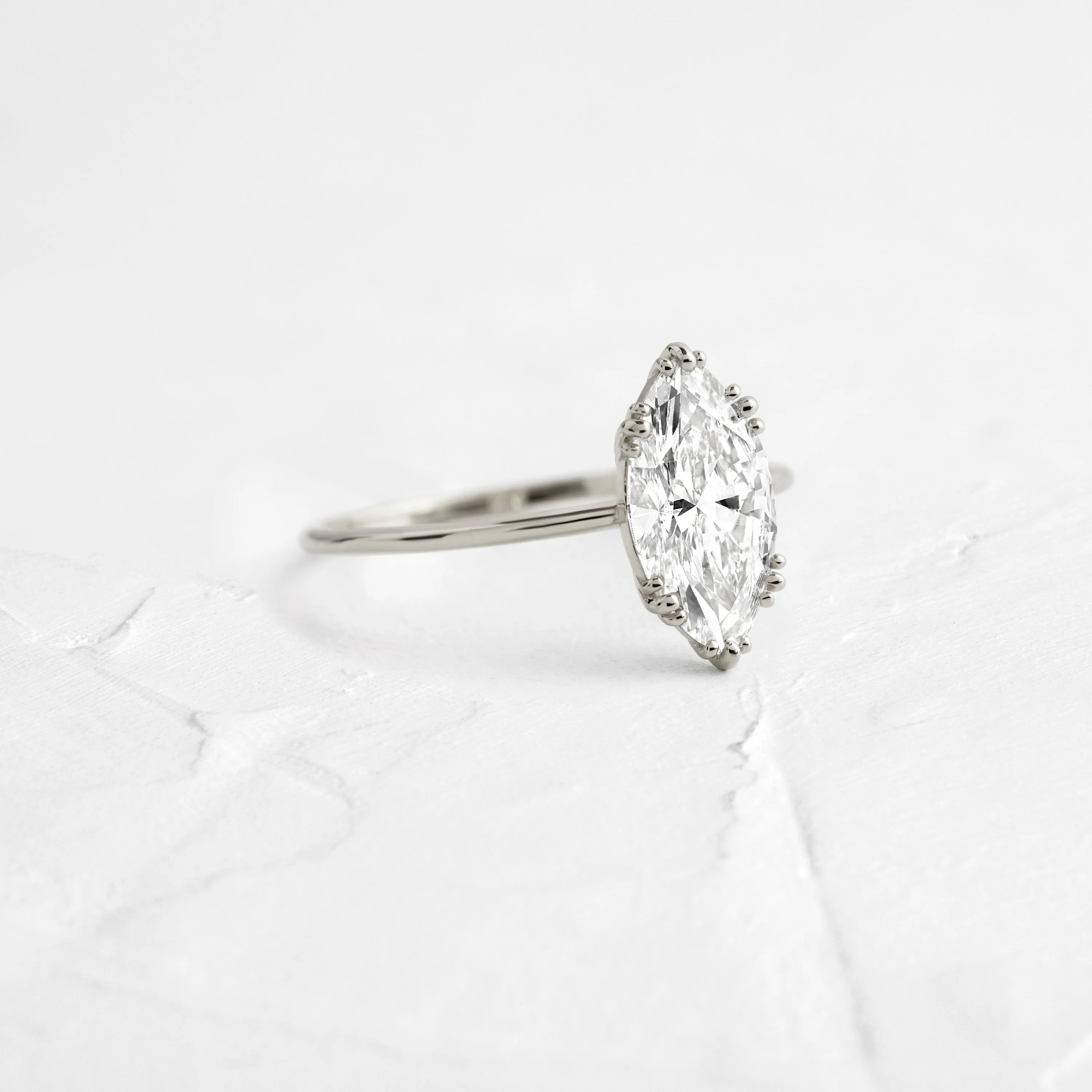Threaded Ring, Marquise Cut