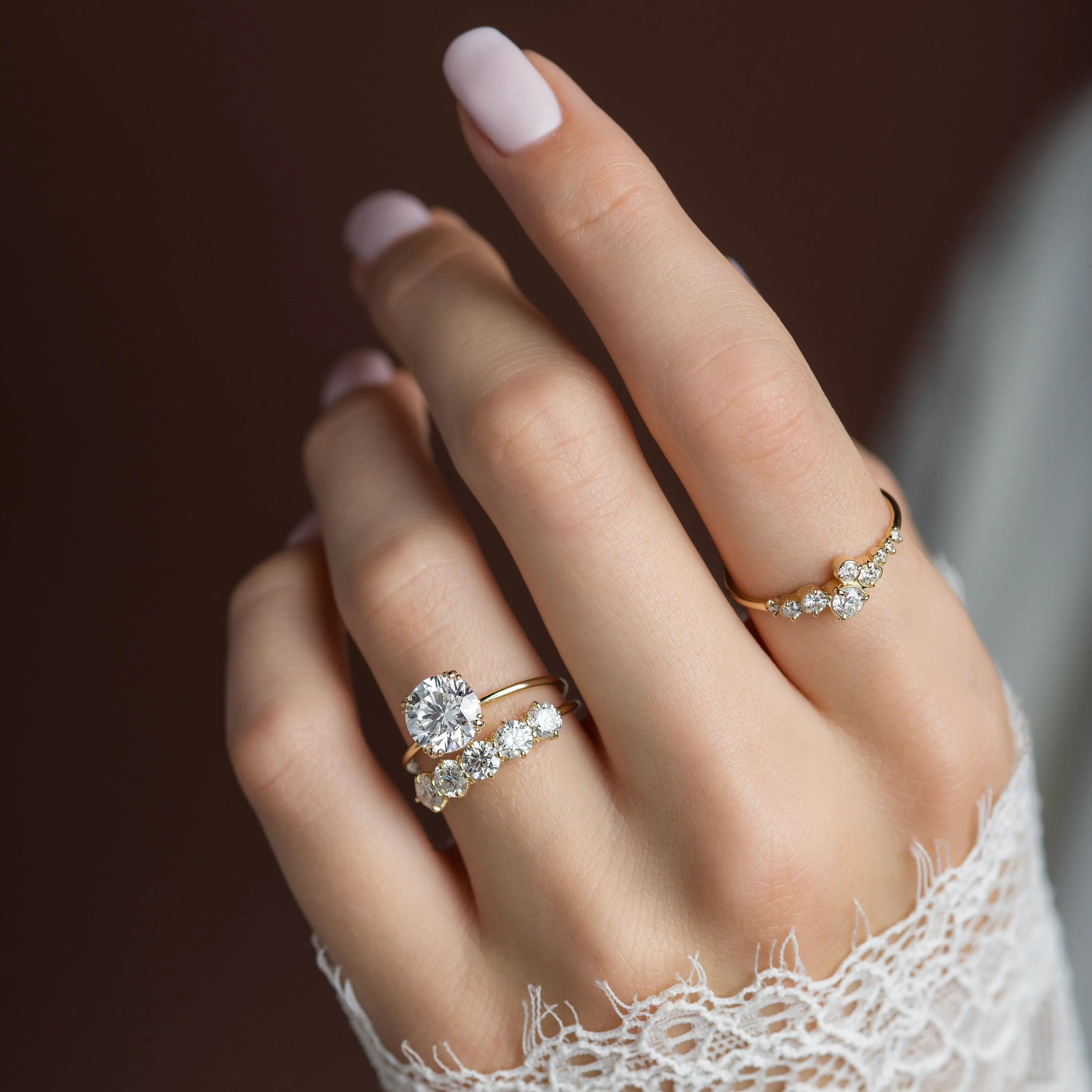 Threaded Ring, Round Cut
