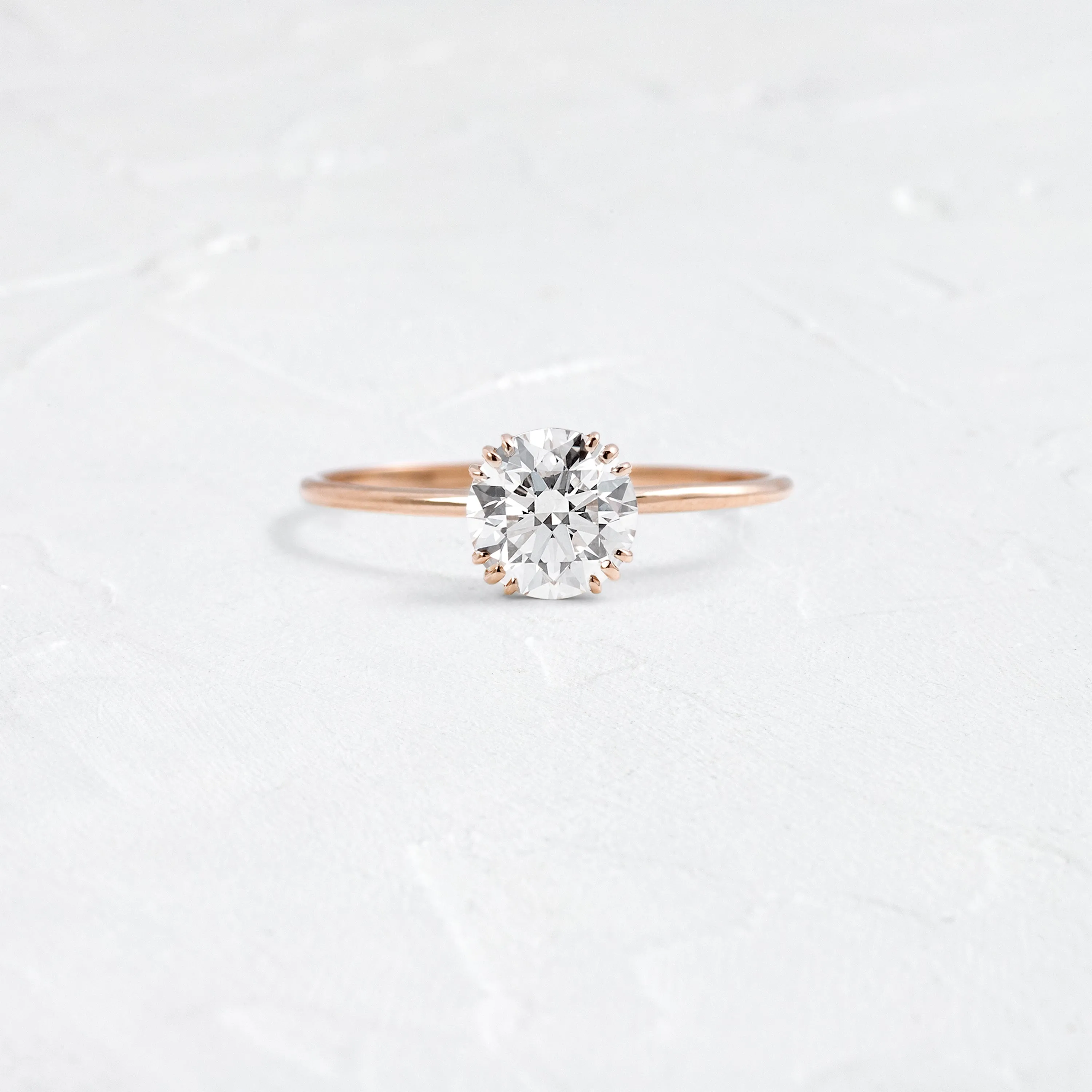 Threaded Ring, Round Cut