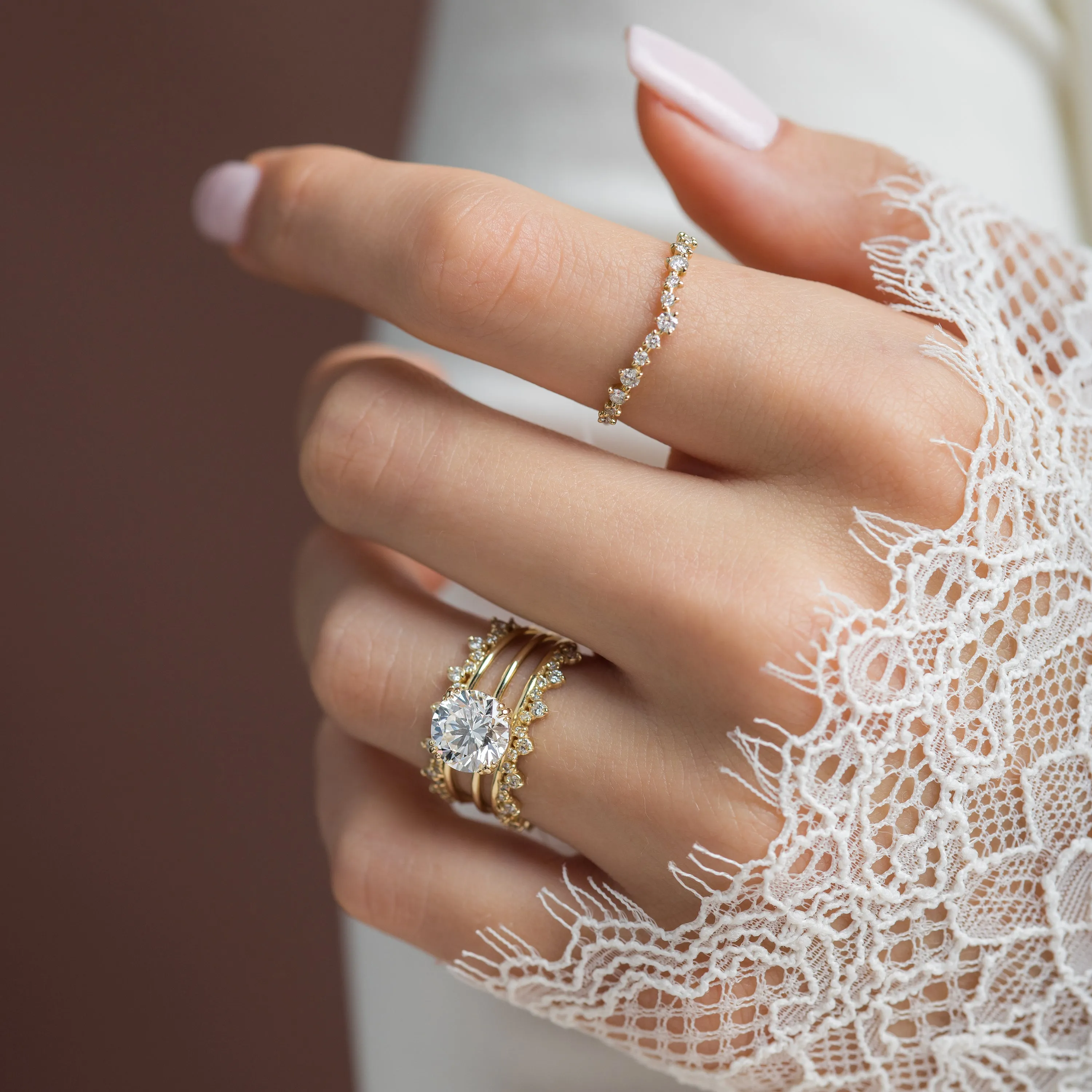 Threaded Ring, Round Cut