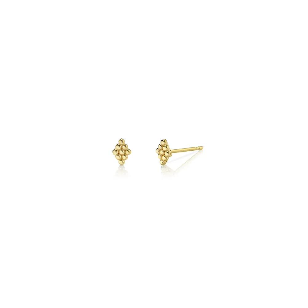Tiny Beaded Diamond Shaped Studs