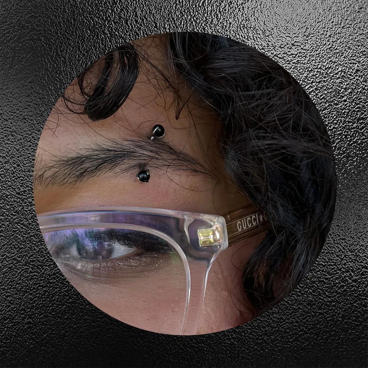 Titanium Internally Threaded Black Onyx Ends Curved Barbell