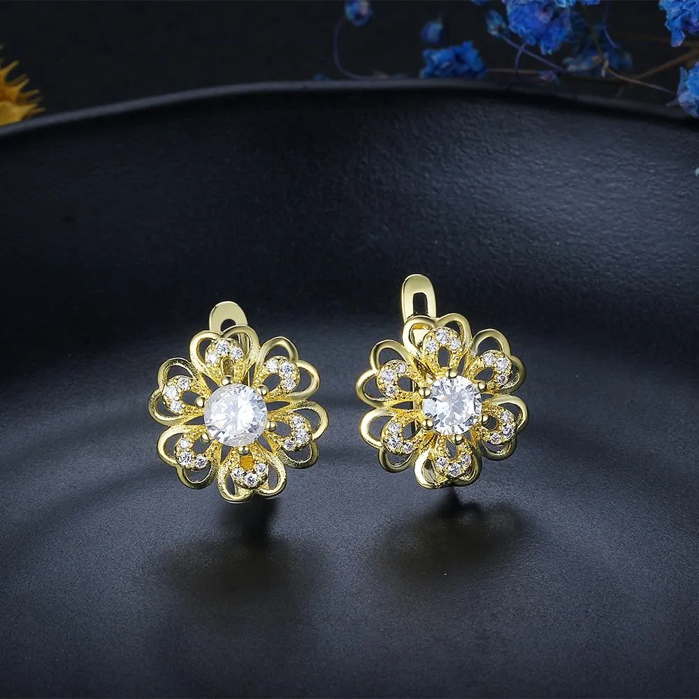 Top Popular Earrings Circle Earrings Simple Earrings Gold Flower Hoop Earrings For Women Lady Gift
