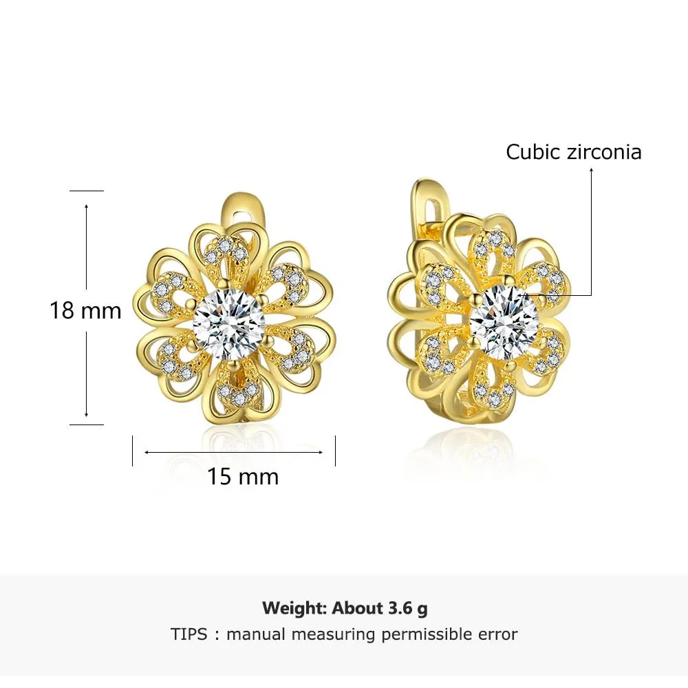Top Popular Earrings Circle Earrings Simple Earrings Gold Flower Hoop Earrings For Women Lady Gift