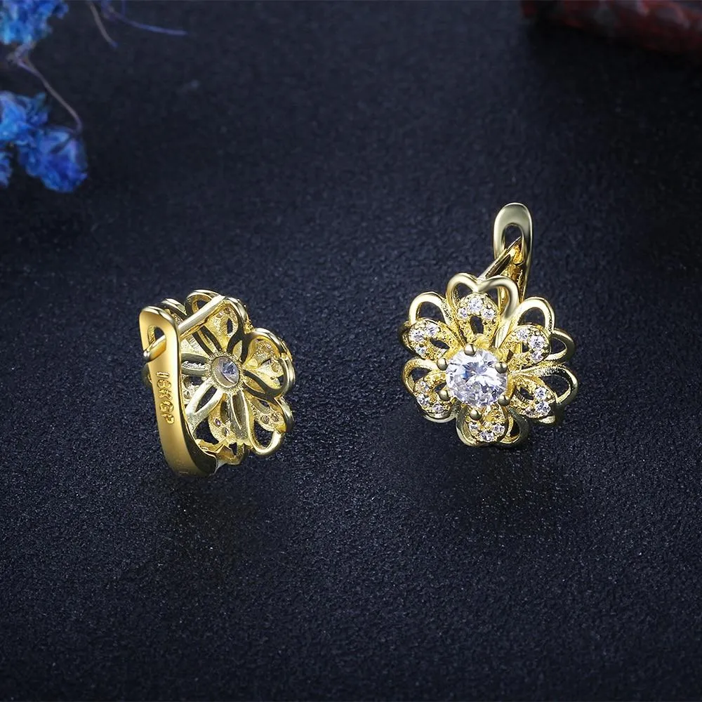 Top Popular Earrings Circle Earrings Simple Earrings Gold Flower Hoop Earrings For Women Lady Gift