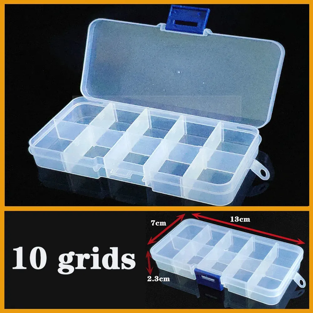 Transparent Plastic storage box Screw fishing tablets craft Compartment Case