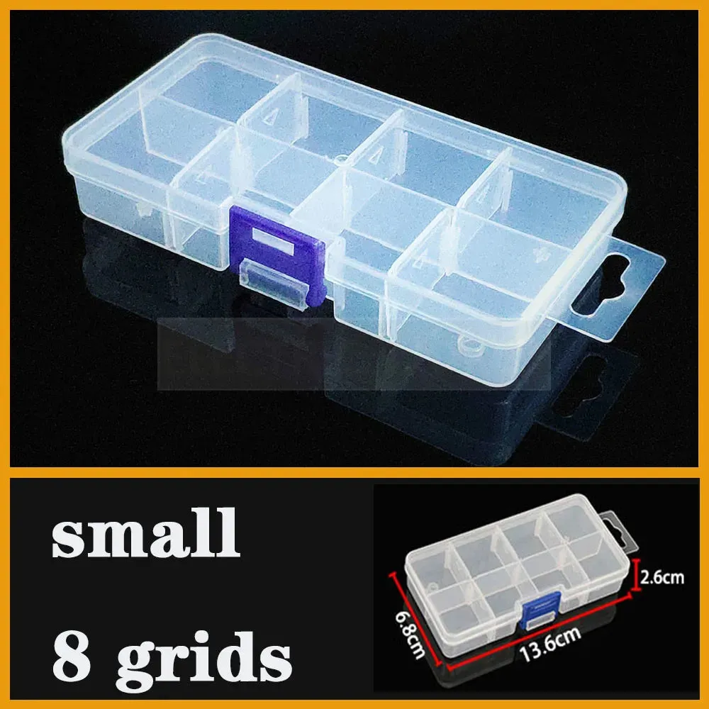 Transparent Plastic storage box Screw fishing tablets craft Compartment Case