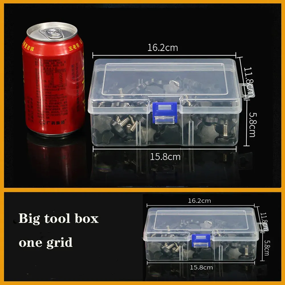 Transparent Plastic storage box Screw fishing tablets craft Compartment Case