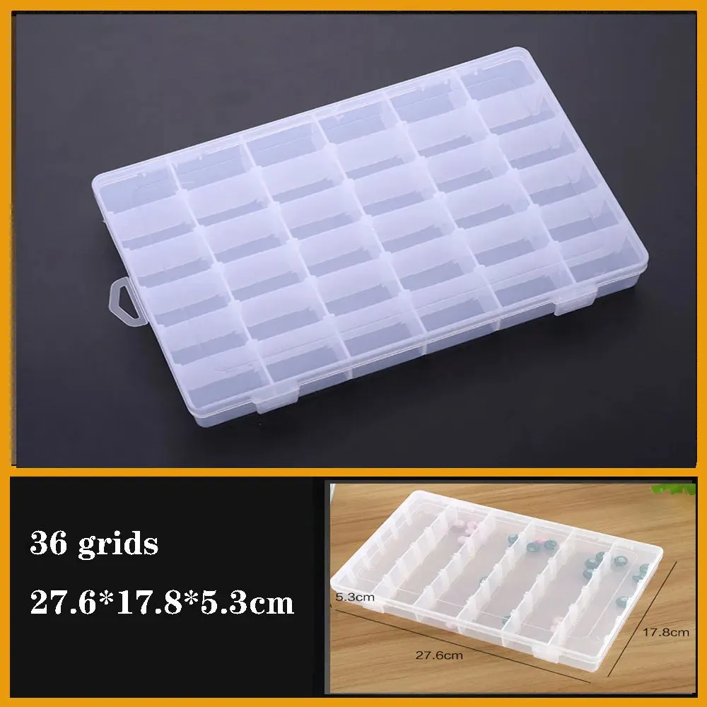 Transparent Plastic storage box Screw fishing tablets craft Compartment Case