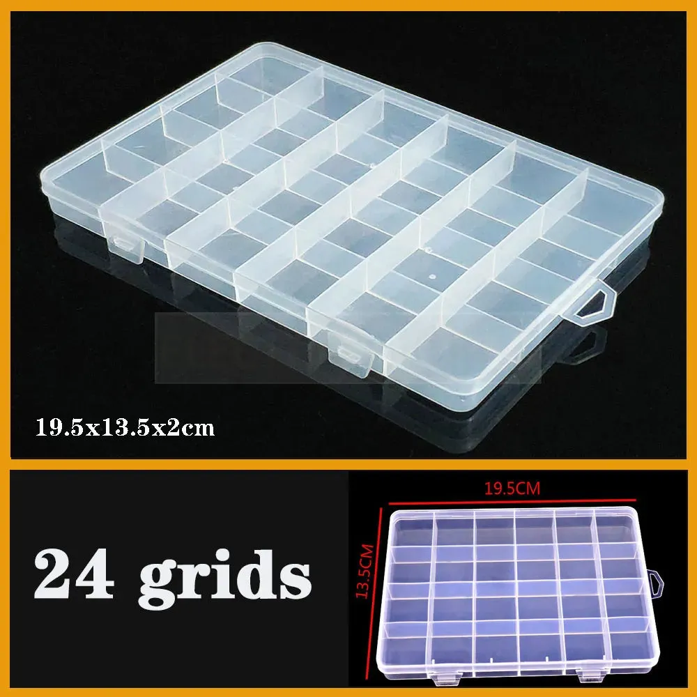 Transparent Plastic storage box Screw fishing tablets craft Compartment Case