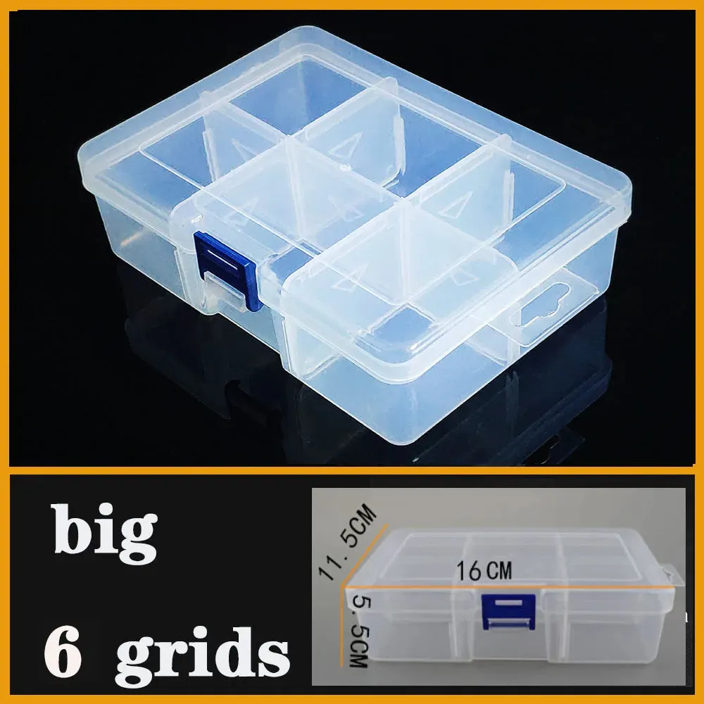 Transparent Plastic storage box Screw fishing tablets craft Compartment Case