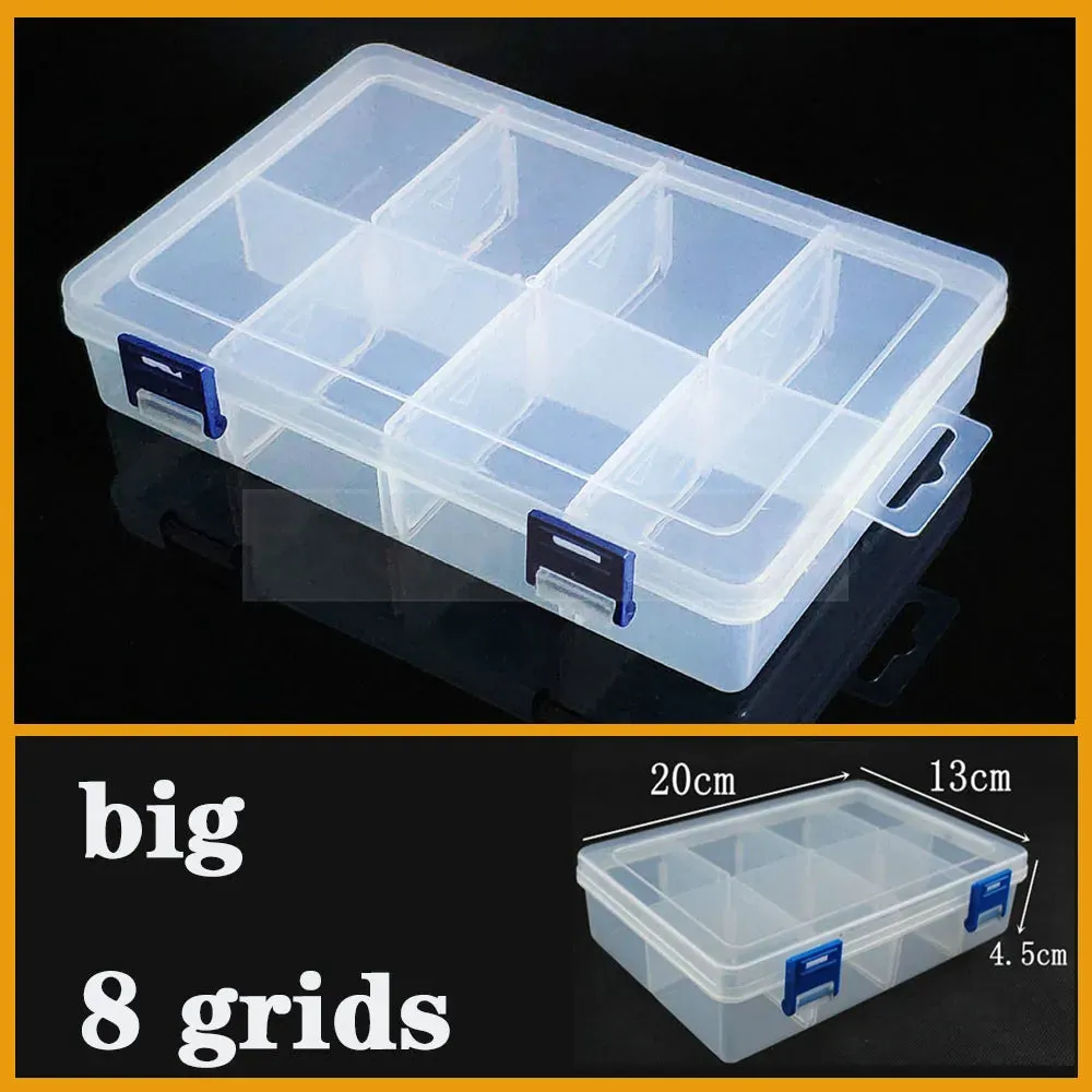 Transparent Plastic storage box Screw fishing tablets craft Compartment Case