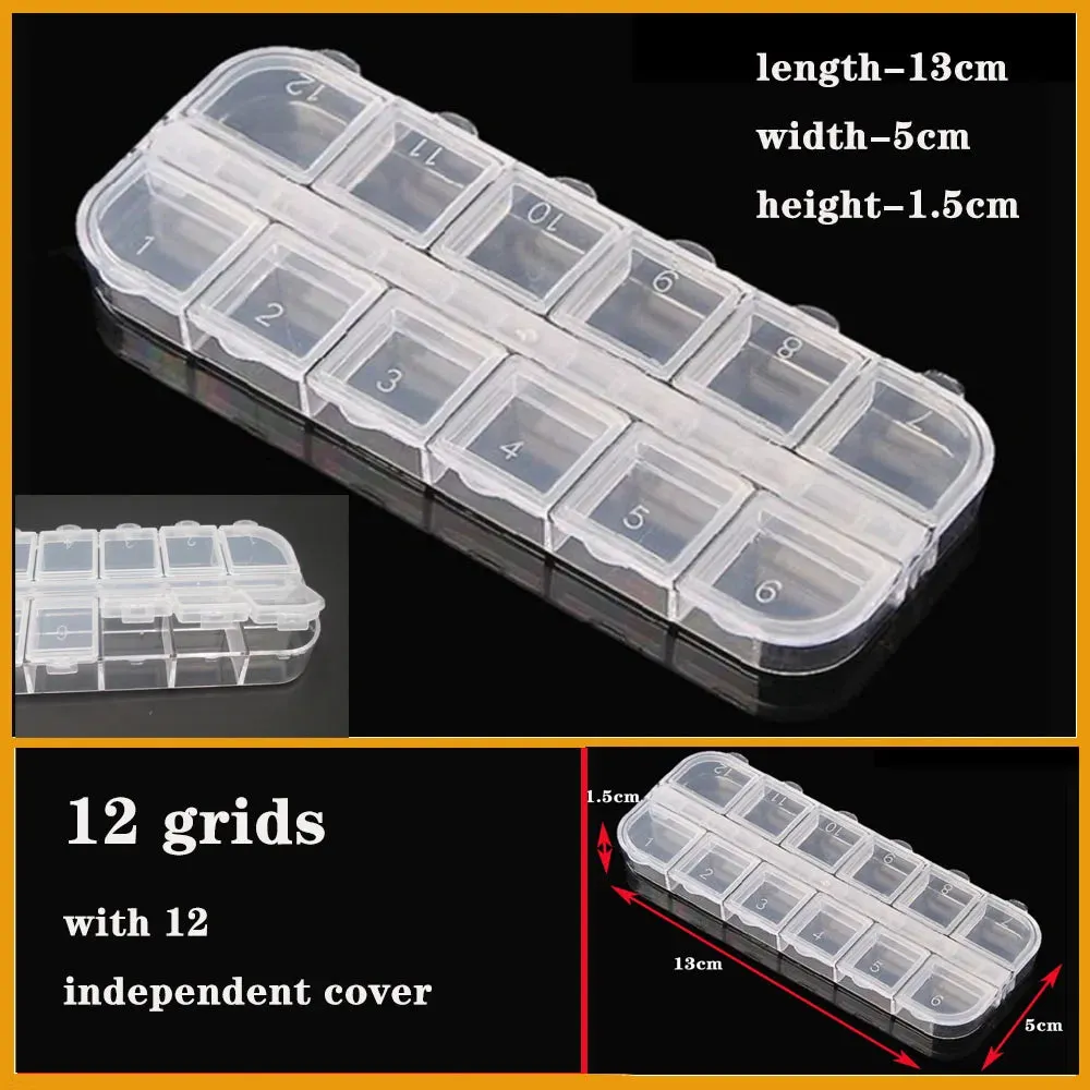 Transparent Plastic storage box Screw fishing tablets craft Compartment Case