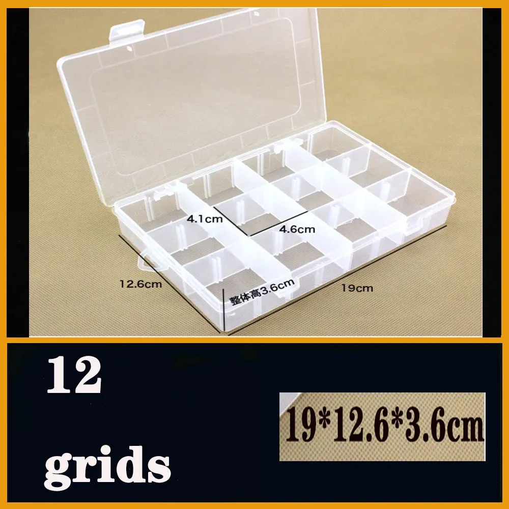 Transparent Plastic storage box Screw fishing tablets craft Compartment Case