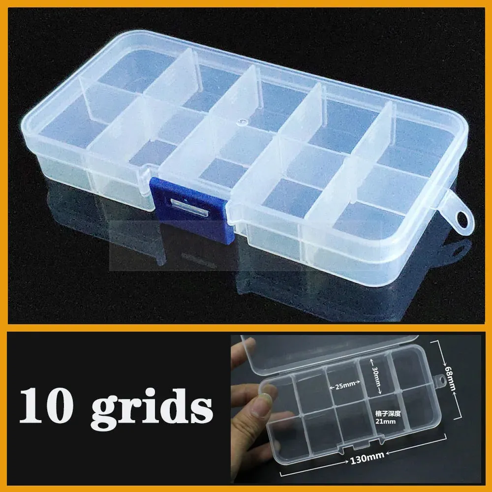 Transparent Plastic storage box Screw fishing tablets craft Compartment Case