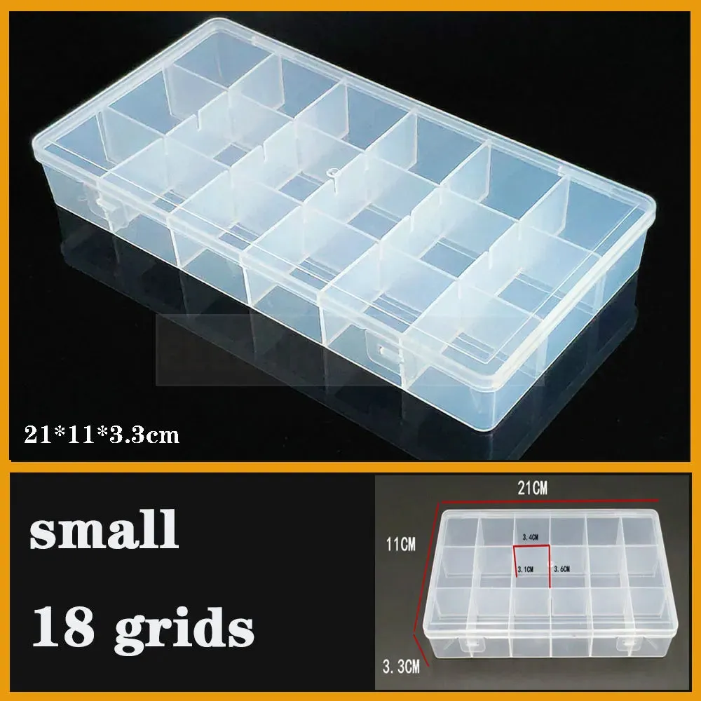 Transparent Plastic storage box Screw fishing tablets craft Compartment Case