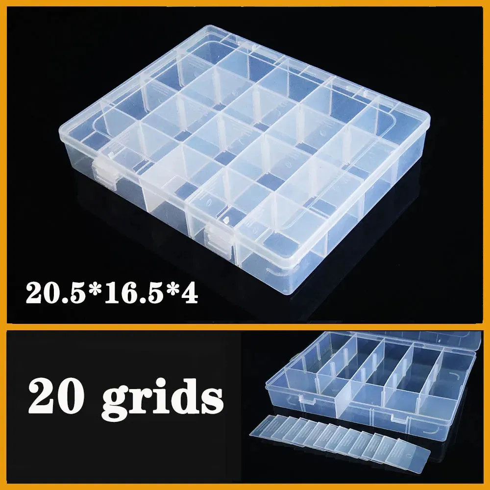 Transparent Plastic storage box Screw fishing tablets craft Compartment Case