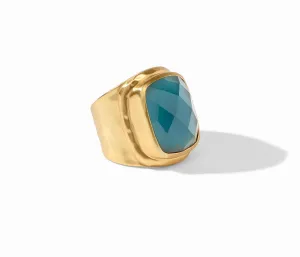 Tudor Statement Ring - Iridescent Peacock Blue - 7