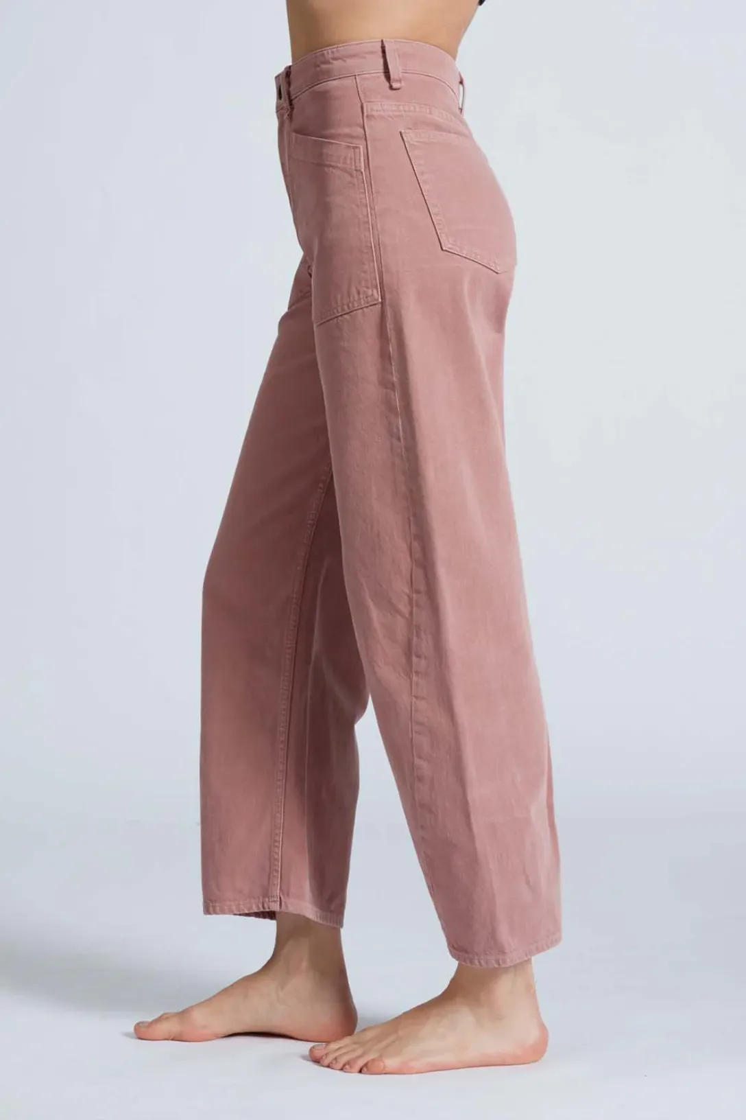 Twisted Barrel Jean | Dusty Rose