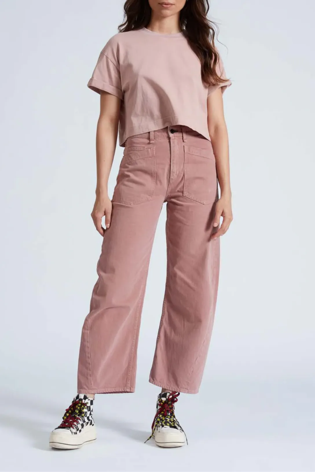 Twisted Barrel Jean | Dusty Rose