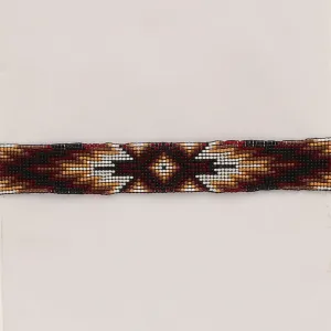 Twister Brown Southwestern Beaded Stretch Hat Band