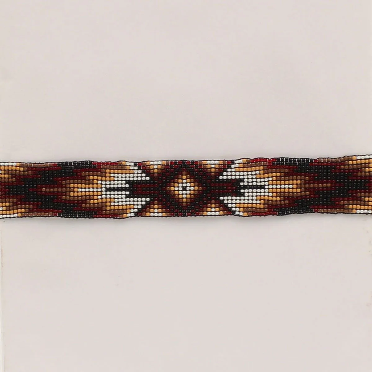 Twister Brown Southwestern Beaded Stretch Hat Band