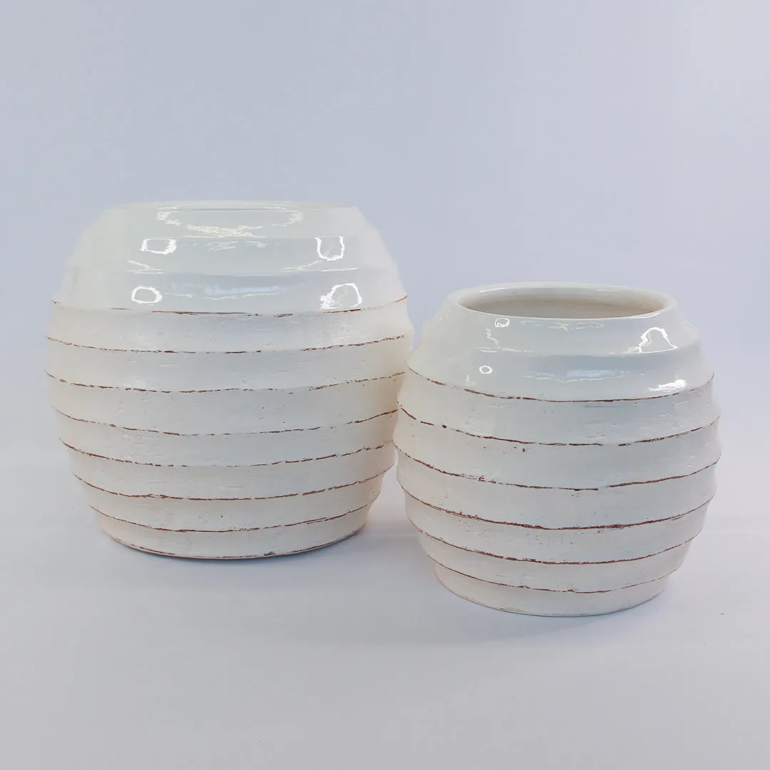 URBAN OASIS KORBO POT WHITE SMALL
