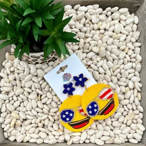 USA Emoji Beaded Earrings