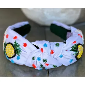 Vacay Vibes Pineapple Seed Beaded Top Knot Headband