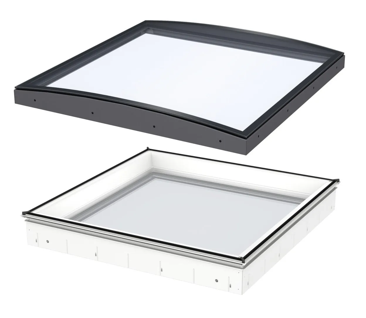 VELUX CFU 080080 1093 Fixed Curved Glass Package 80 x 80 cm (Including CFU Triple Glazed Base & ISU Curved Glass Top Cover)