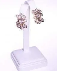 Vintage 1980s Swarovski Crystal Earrings with Gold Plate Detailing