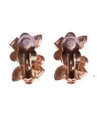 Vintage 1980s Swarovski Crystal Earrings with Gold Plate Detailing