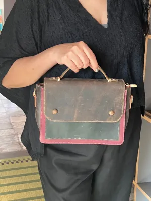 Vintage Multicolored Leather Bag/ Sling Bag