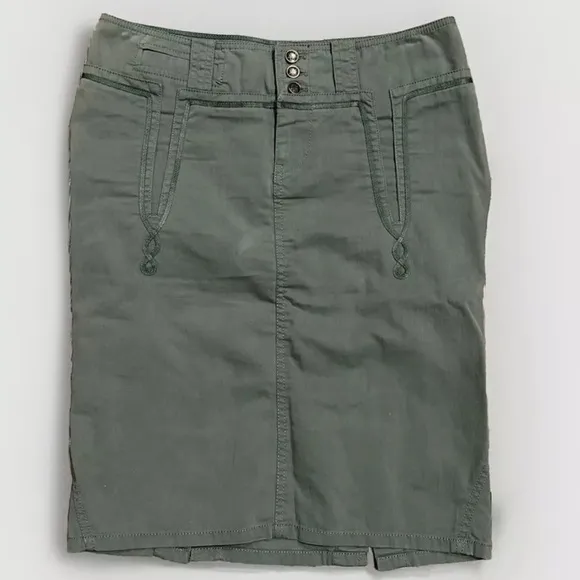 Vintage Women's DIESEL Y2K Military Skirt Khaki Green Size 27 Grunge Boho Rare