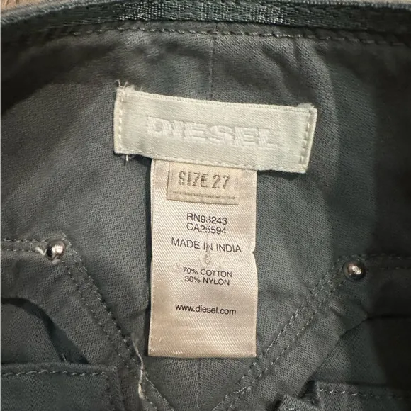 Vintage Women's DIESEL Y2K Military Skirt Khaki Green Size 27 Grunge Boho Rare