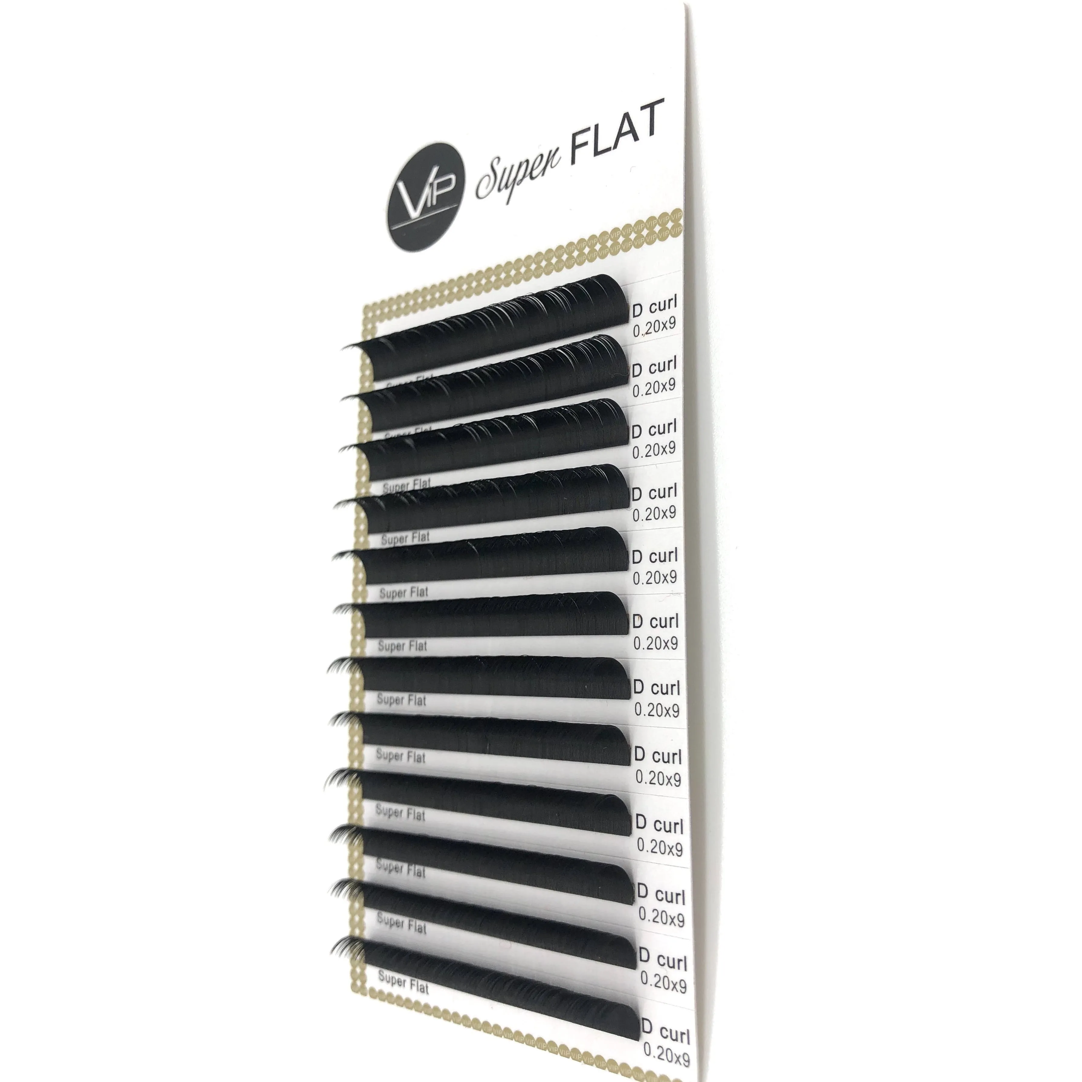 VIP Eyelashes - Super Flat Extensions - 12 lines - 0.20 D