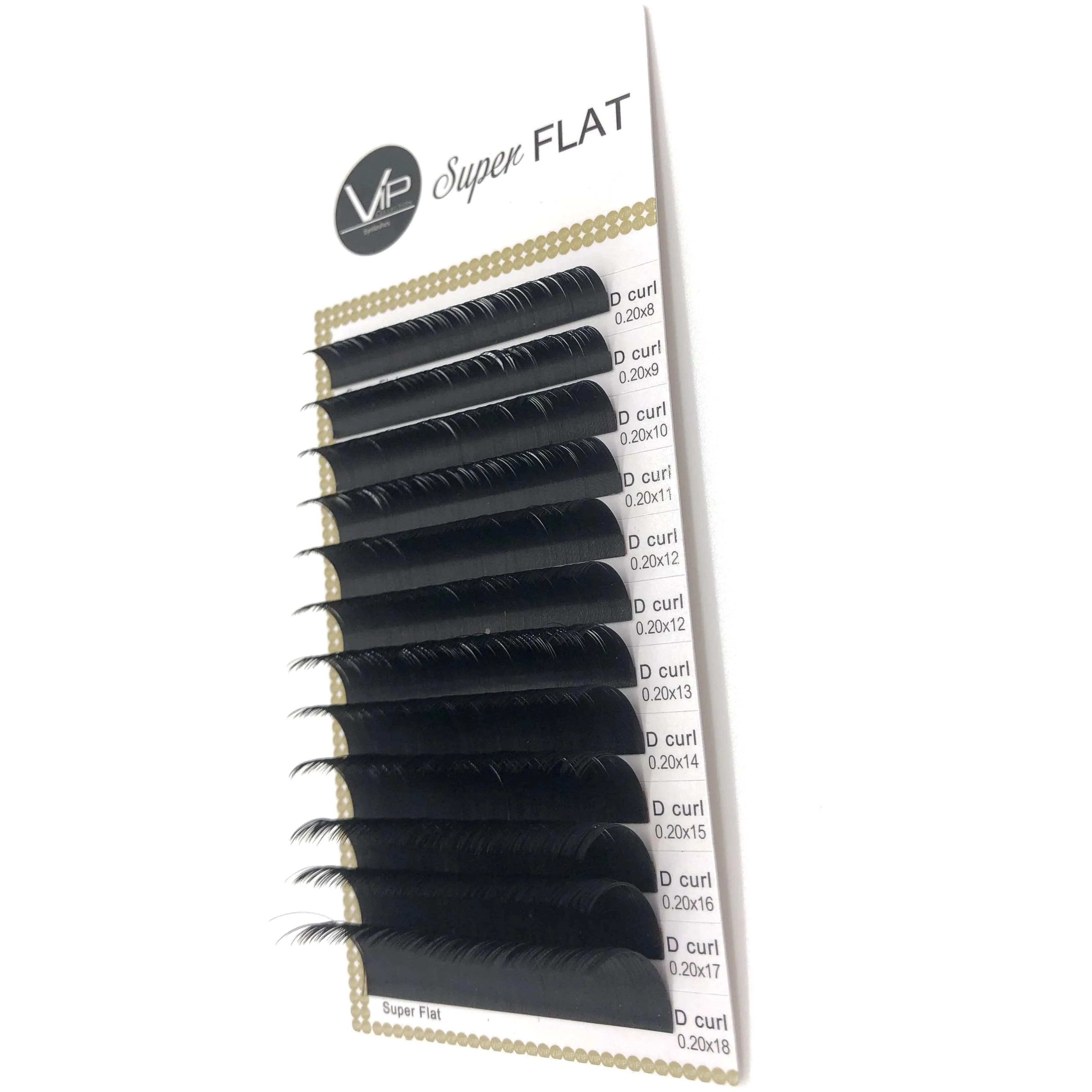 VIP Eyelashes - Super Flat Extensions - 12 lines - 0.20 D