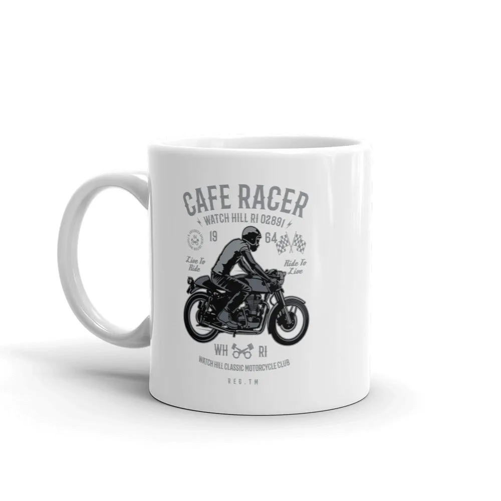 Watchill'n 'Cafe Racer' Ceramic Mug - (Grey/Black)