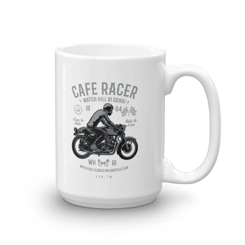 Watchill'n 'Cafe Racer' Ceramic Mug - (Grey/Black)