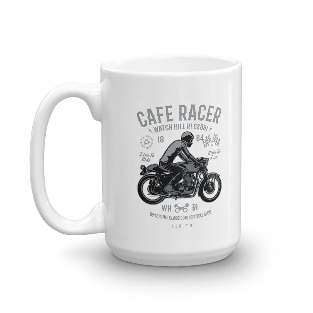 Watchill'n 'Cafe Racer' Ceramic Mug - (Grey/Black)