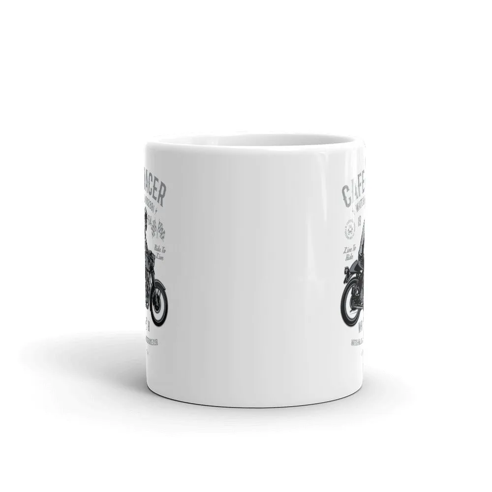 Watchill'n 'Cafe Racer' Ceramic Mug - (Grey/Black)