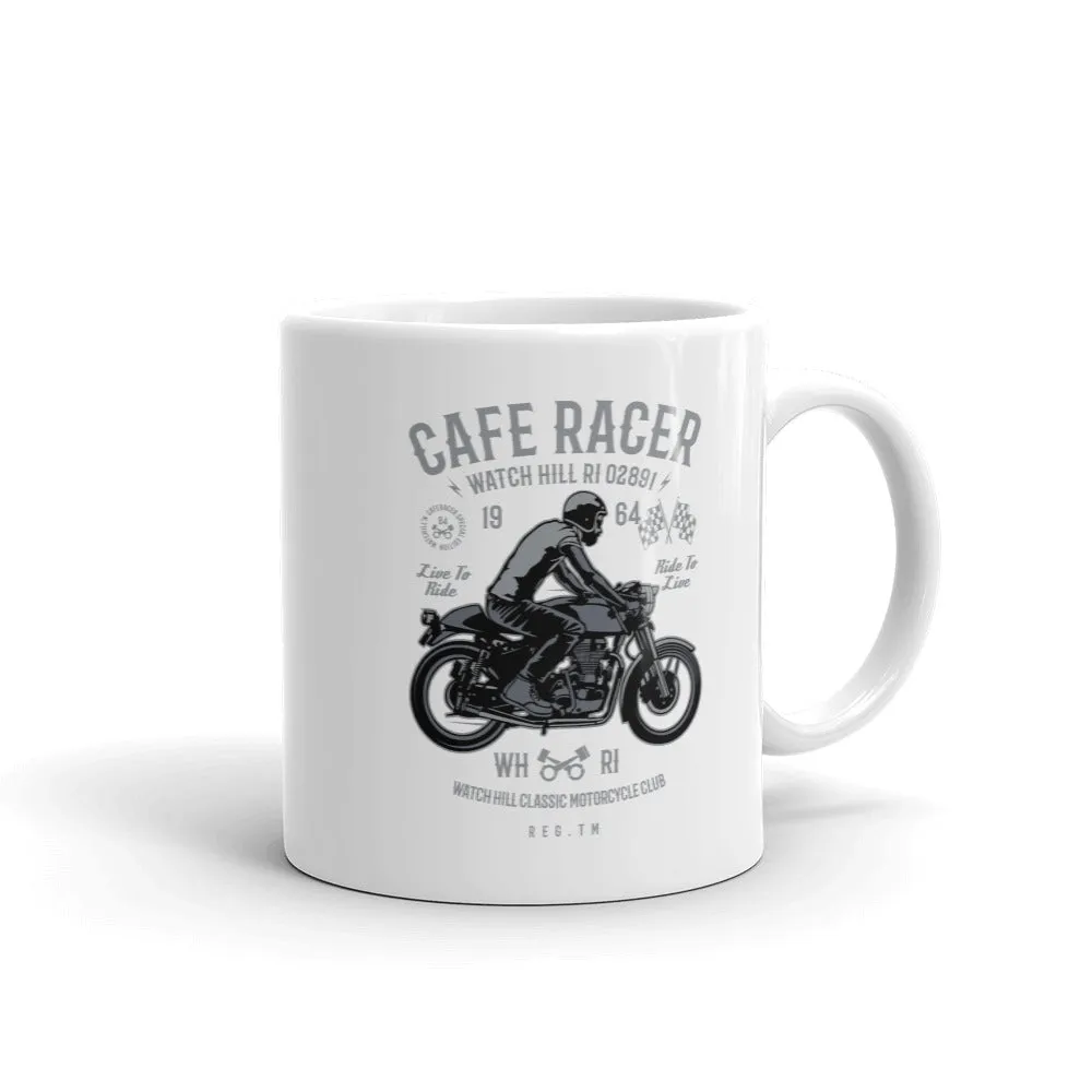 Watchill'n 'Cafe Racer' Ceramic Mug - (Grey/Black)