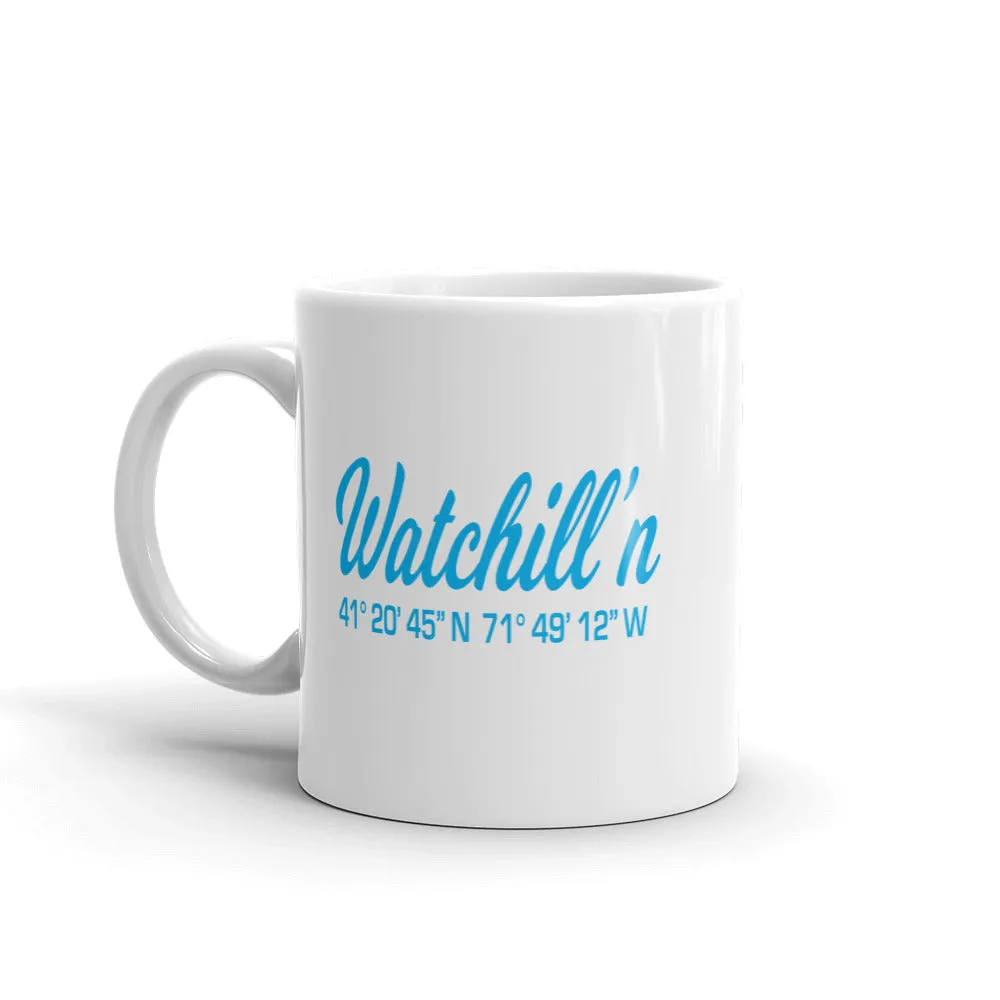Watchill'n 'Local Coordinates' Ceramic Mug - (Cyan)
