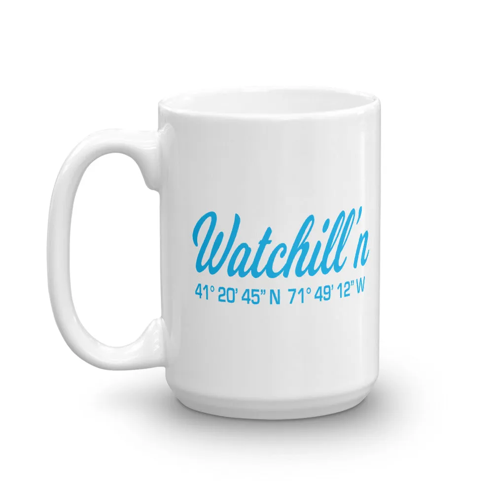Watchill'n 'Local Coordinates' Ceramic Mug - (Cyan)