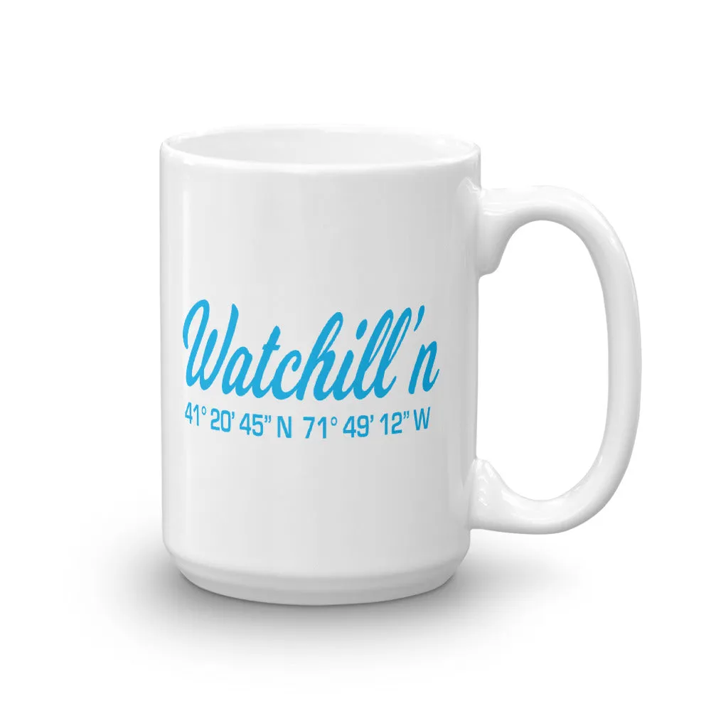Watchill'n 'Local Coordinates' Ceramic Mug - (Cyan)