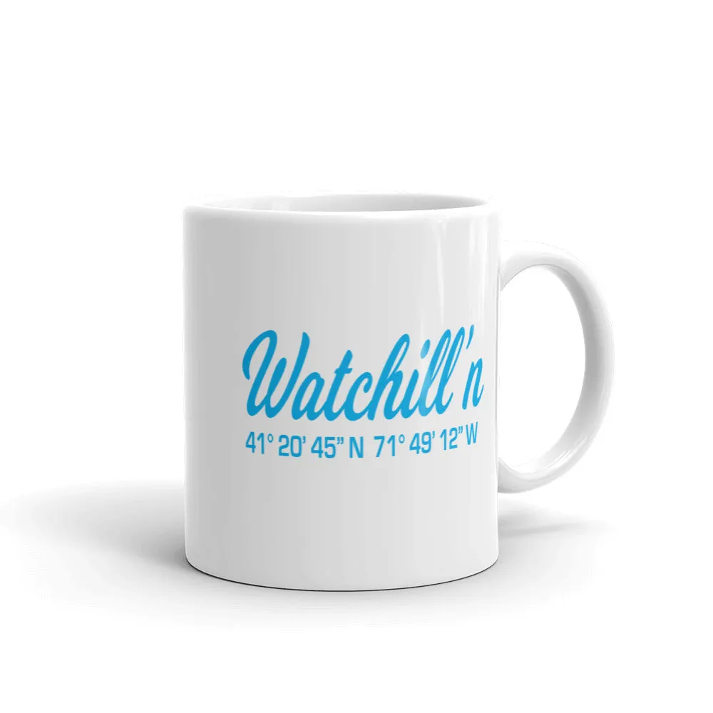 Watchill'n 'Local Coordinates' Ceramic Mug - (Cyan)