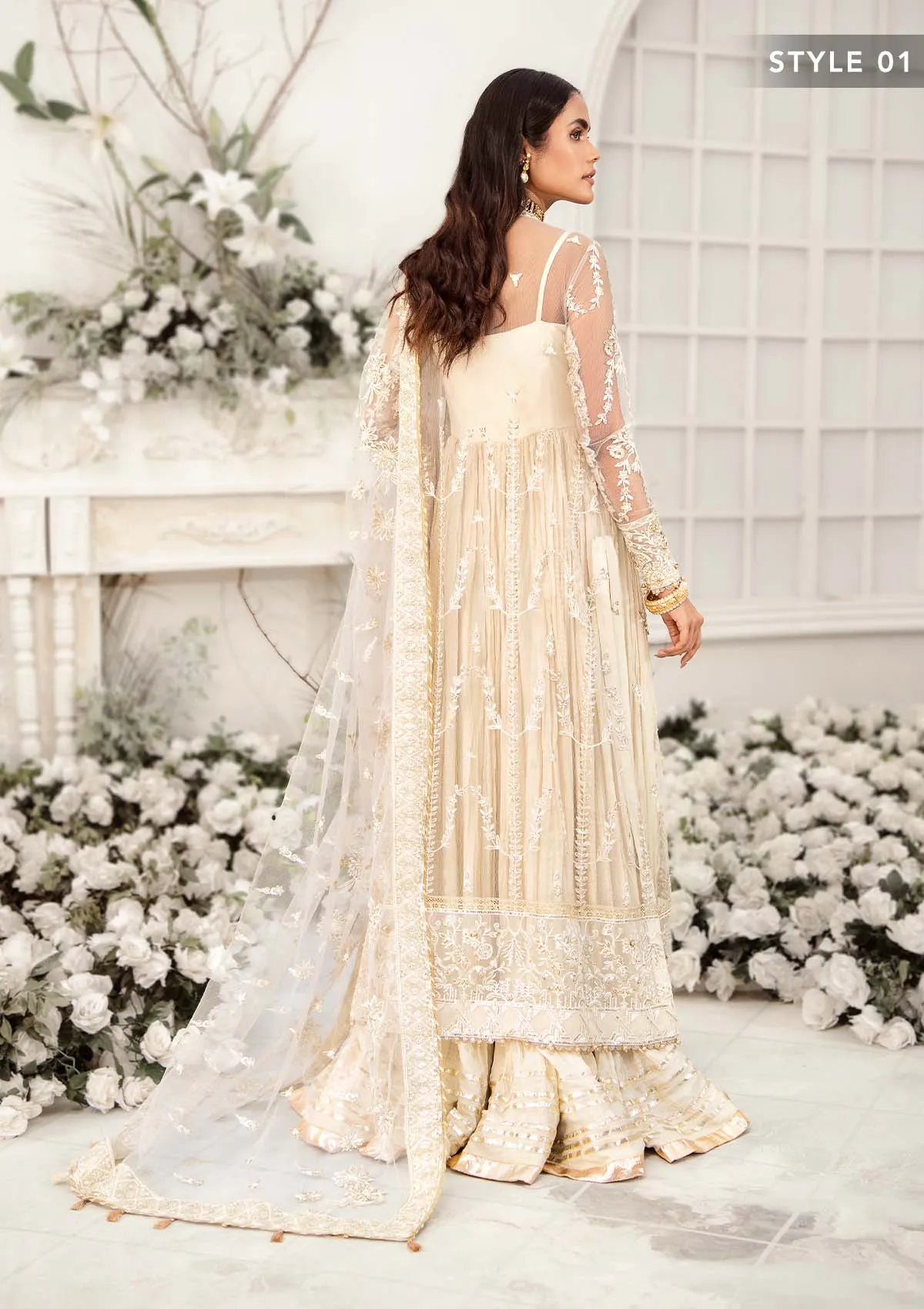 Wedding Festive '22 - Look 06 |  AIK Atelier Wedding Festive Unstitched Luxury Collection 2022 | Embroidered Net Organza Suits