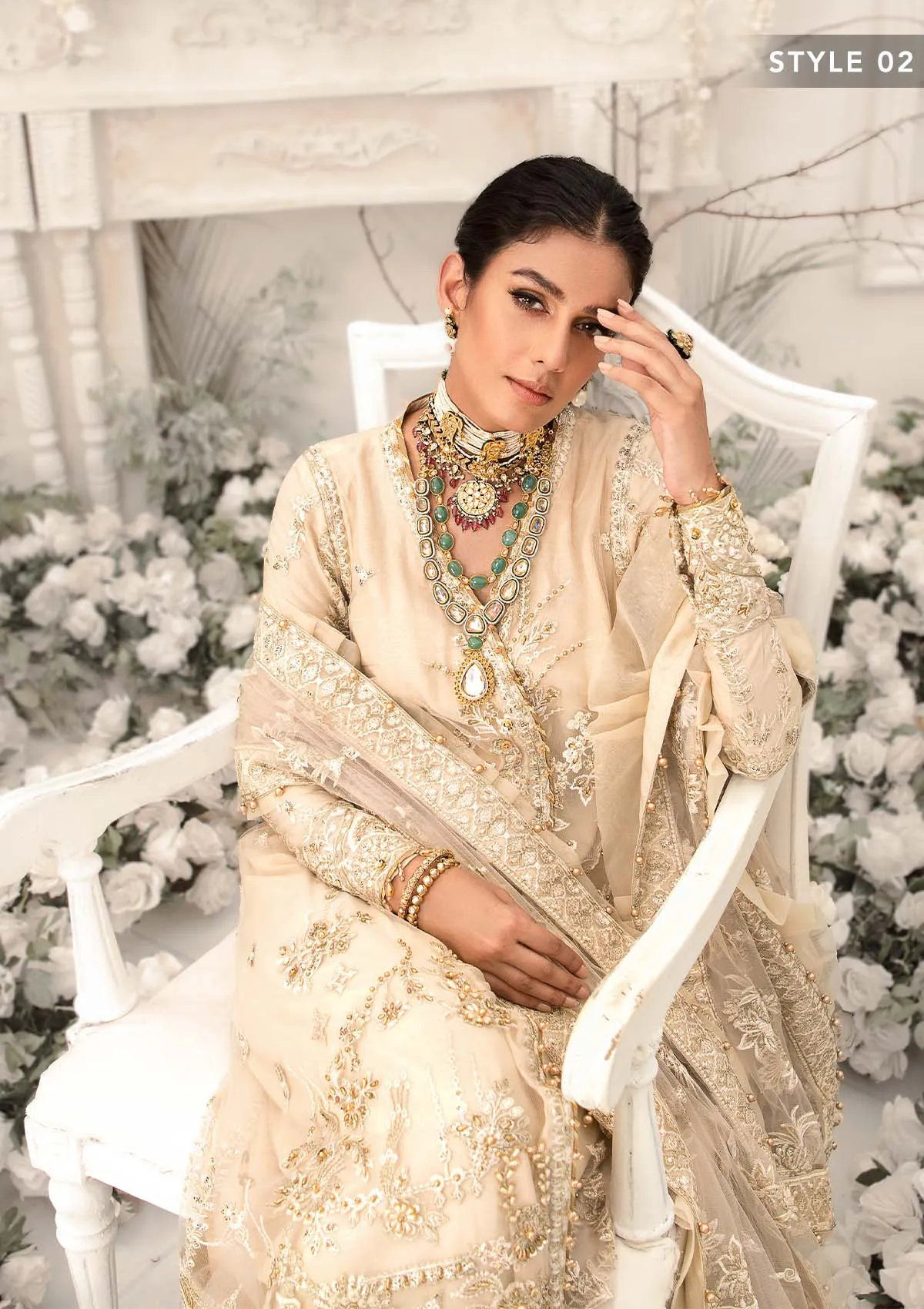 Wedding Festive '22 - Look 06 |  AIK Atelier Wedding Festive Unstitched Luxury Collection 2022 | Embroidered Net Organza Suits
