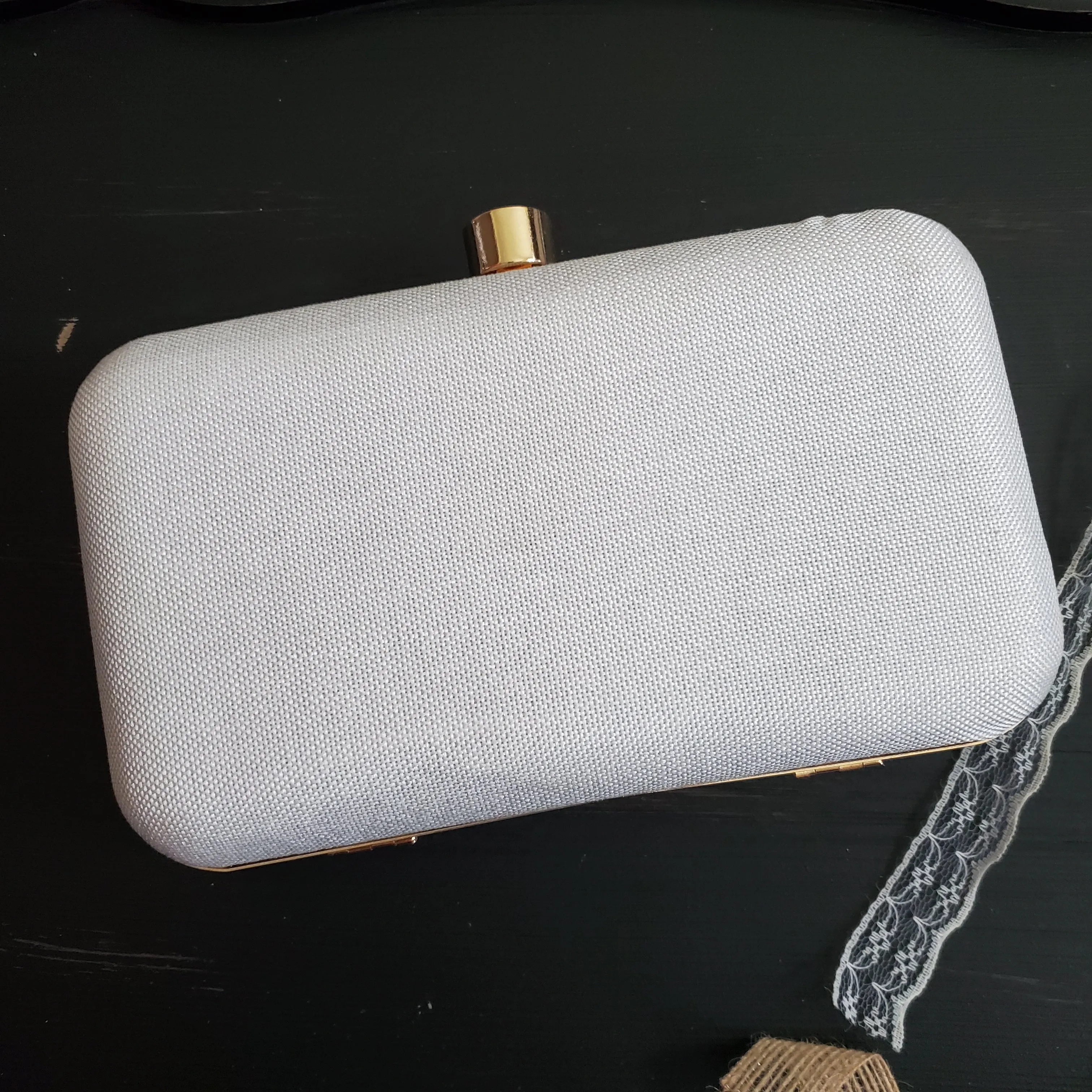 White Embellished Hand Embroidery Bag